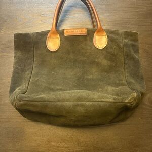 Vintage G.H. Bass & Co. Forest Green Suede Tote Bag